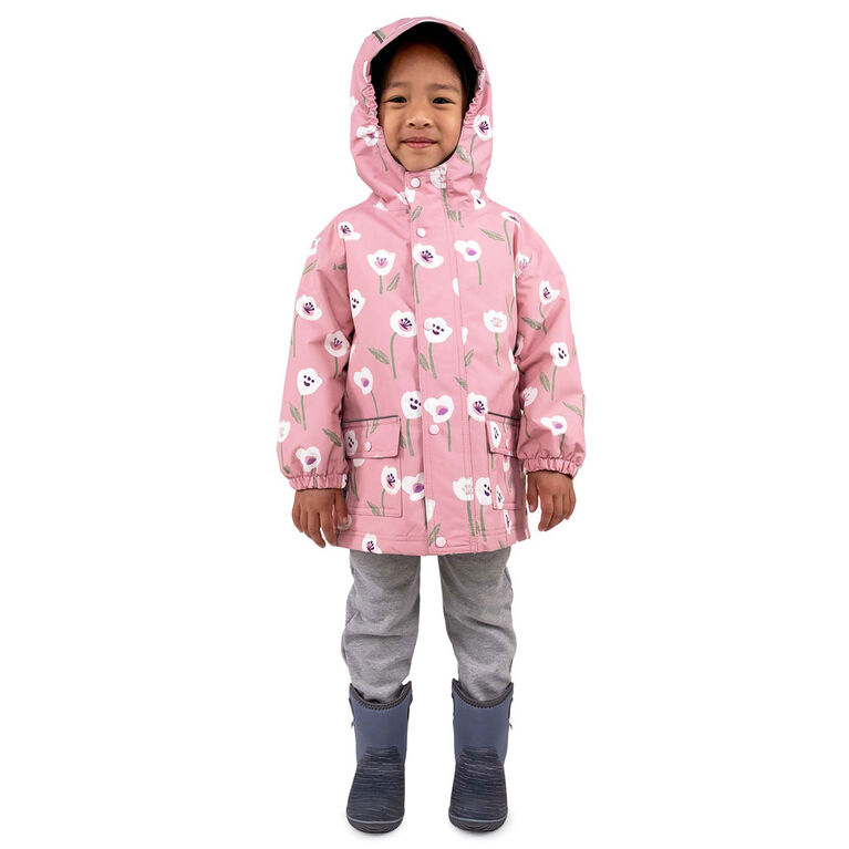 Kids Fleece Lined Rain Jackets  | White Tulip - 4T (4-5Y)