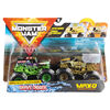 Monster Jam, Monster trucks Grave Digger vs Max-D officiels qui changent de couleur en métal moulé, échelle 1:64