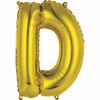 14" Gold Letter Balloons - D