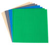 Strictly Briks - Stackable Baseplates - 10" x 10" - 32 x 32 pegs - 8 Baseplates - Blue, Gray, Green, Sand - English Edition