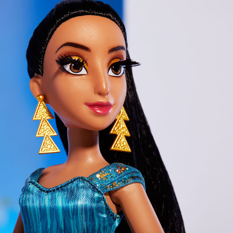 Disney Princess Style Series Jasmine Fashion Doll, Contemporary Style Dress, Earrings, Purse, and Shoes, Toy for Girls