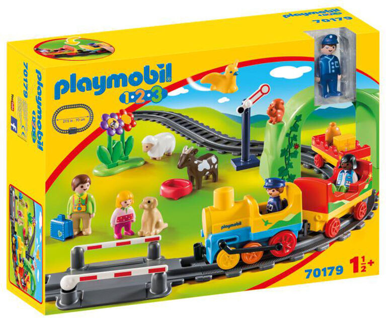 Playmobil 1.2.3. Train avec passagers et circuit 70179