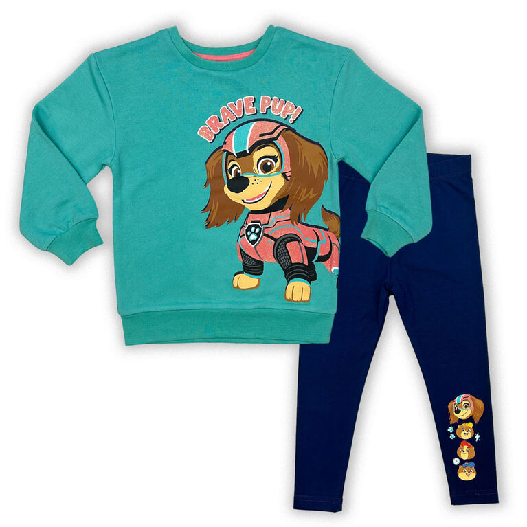 Paw Patrol 2 Piece Set Tunic/Legging - Green/Navy - 2T