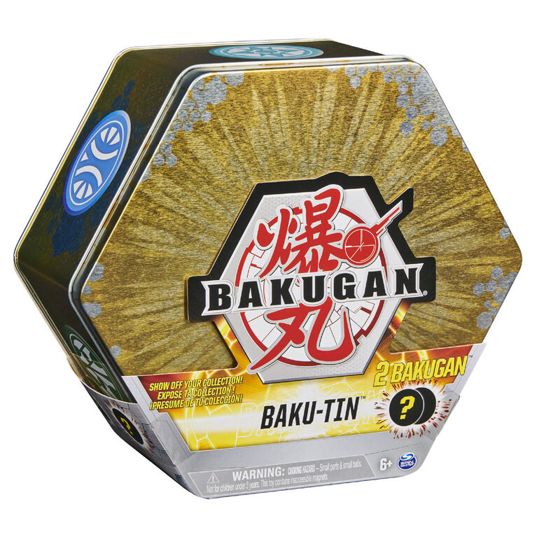 Bakugan Baku-Tin, Boîte de rangement de collection avec 2 Bakugan mystère (plusieurs modèles disponibles) - Notre exclusivité