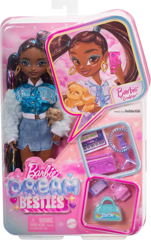 Barbie Dream Besties Barbie "Brooklyn" Fashion Doll with 8 Video & Music Themed Accessories