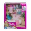 Poupée ​Barbie Bain pétillant et coffret de jeu, avec baignoire, chiot et plus encore