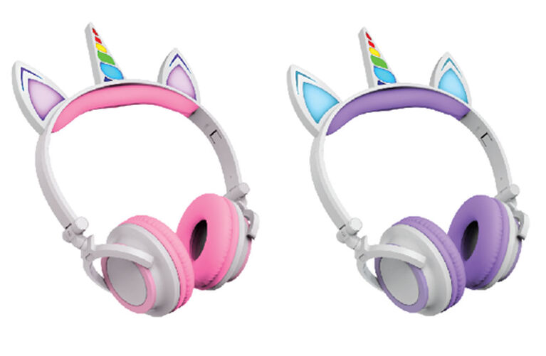 Casque d'écoute filaire de licorne Art+ Sound avec éclairage LED