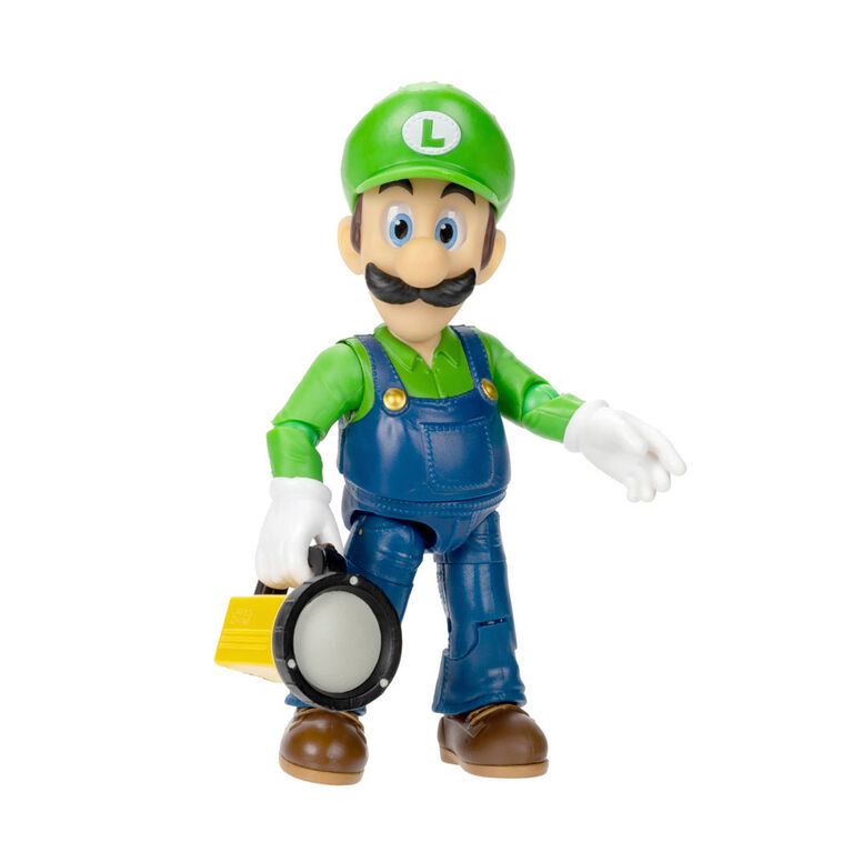 Super Mario Bros Le Film - Série de figurines de 5" avec accessoire - Figurine Luigi avec Lampe de poche comme accessoire