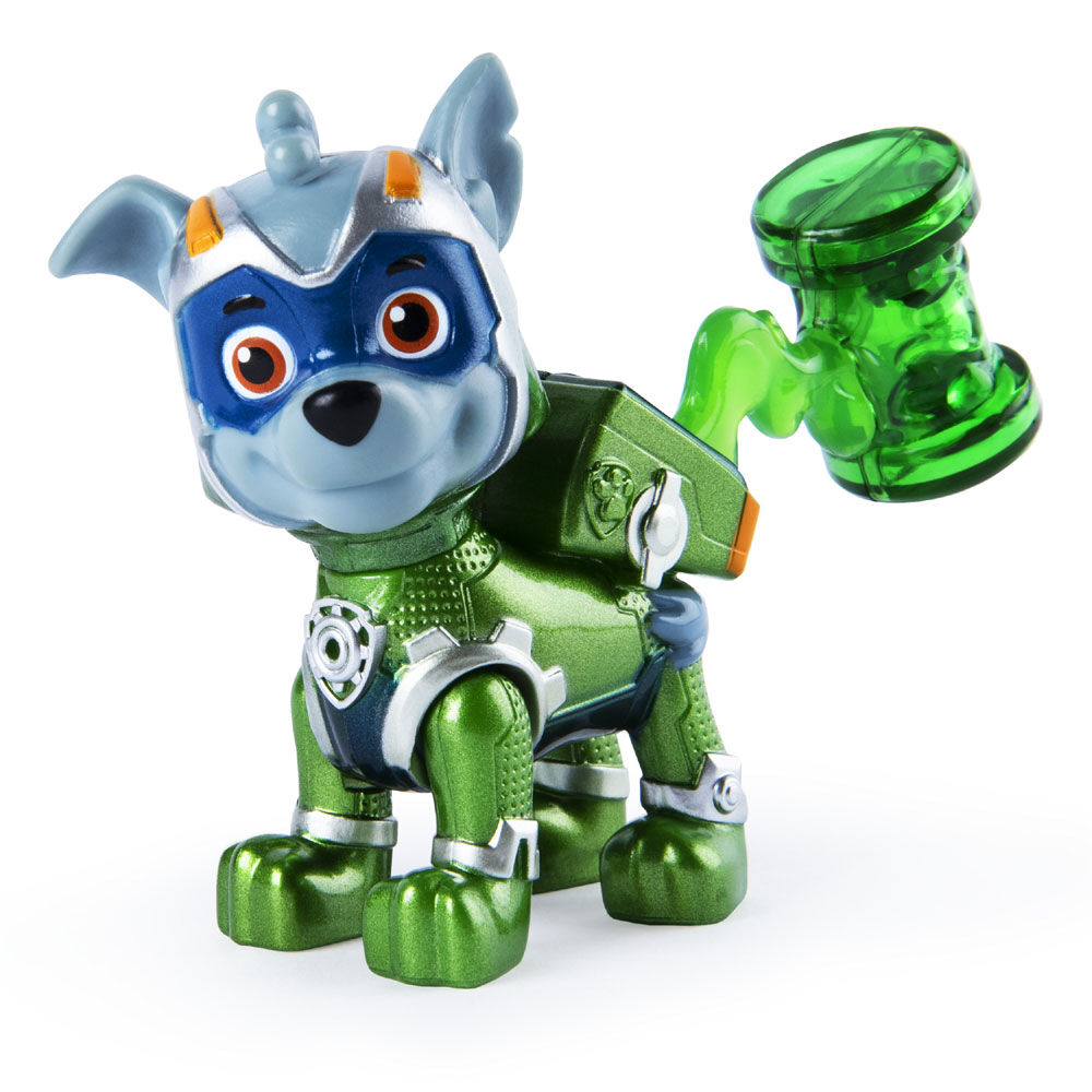 PAW Patrol Mighty Pups Super PAWs Rocky Figure with Transforming
