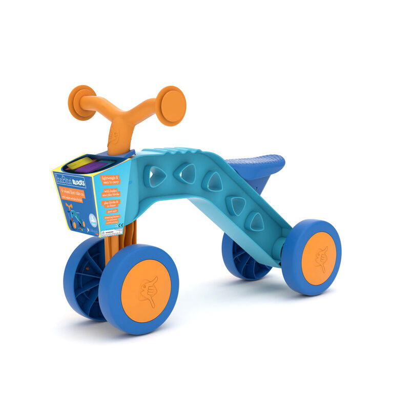 Chillafish Ride-on Itsibitsi Blocks - Light Blue Orange