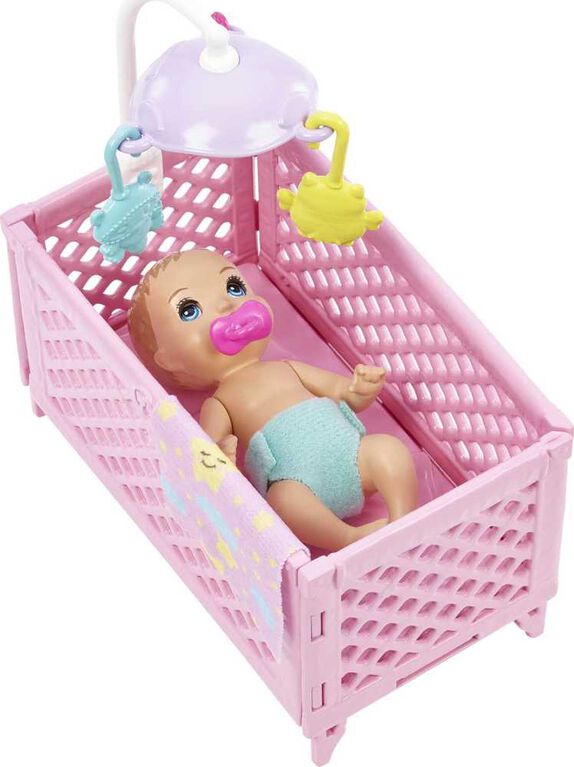 ​Barbie Skipper Babysitters Playset with Skipper Doll, Baby Doll with Sleepy Eyes, Crib and Accessories