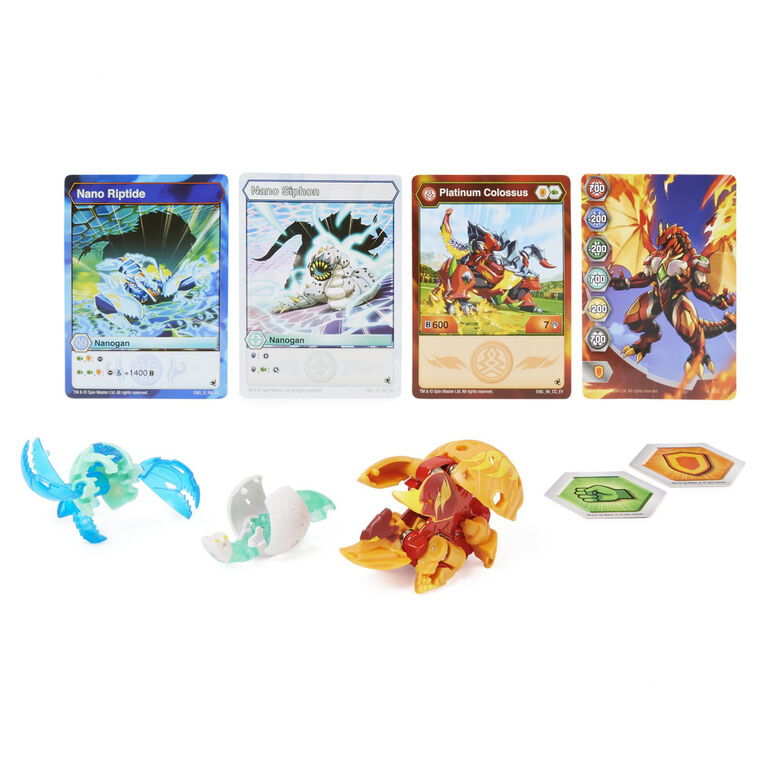 Bakugan Evolutions, Coffret Platinum Power Up Colossus et Nano Riptide et Siphon