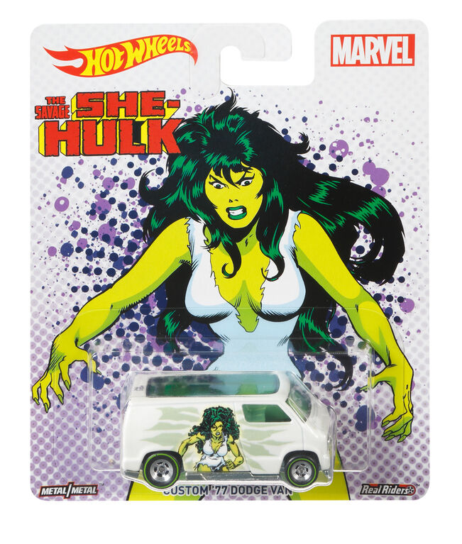 Hot Wheels Pop Culture Marvel The Savage She-Hulk Custom '77 Dodge Van