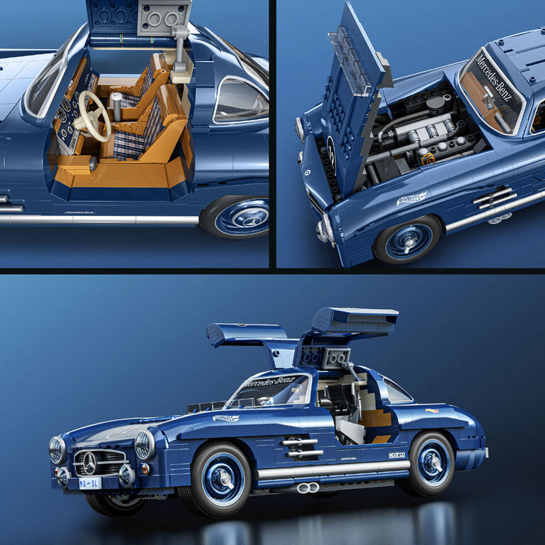 Mattel Brick Shop Hot Wheels Mercedes-Benz 300 SL Building Toy Kit (1600 Pieces), for Collectors