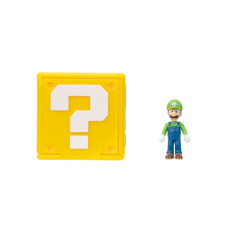 Super Mario Bros Le Film - Figurine miniature 1,25" avec Bloc Point d'interrogation - Luigi