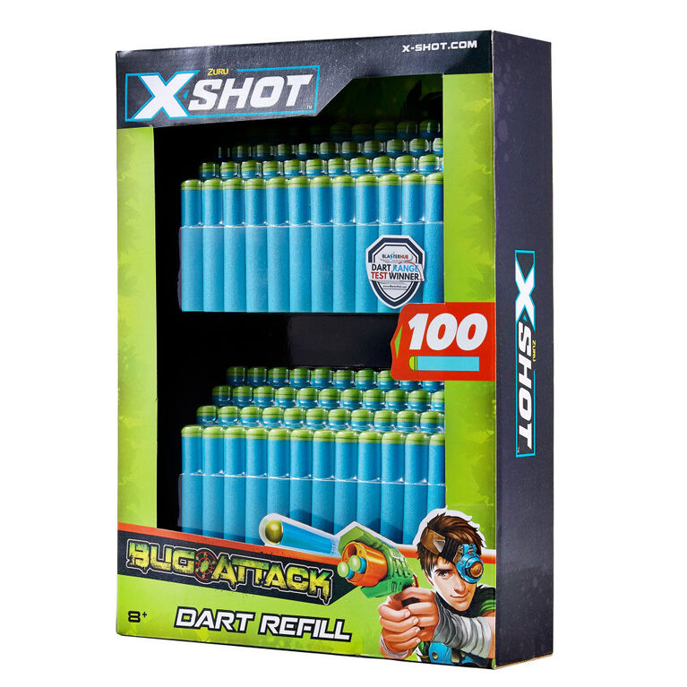 Pack de recharge de fléchettes en mousse universellement compatibles X-Shot Bug Attack (100 fléchettes) de ZURU