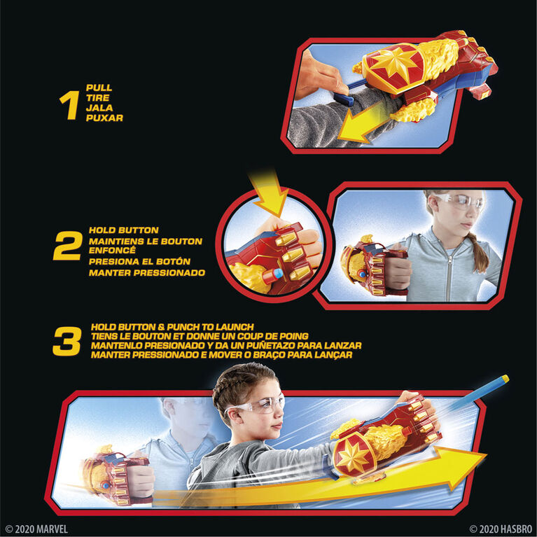 NERF Power Moves Marvel Avengers Décharge photonique Captain Marvel