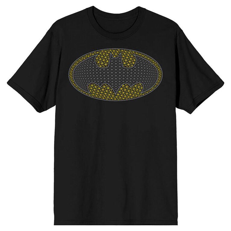 DC Comics Batman Grid Logo Black T-Shirt 