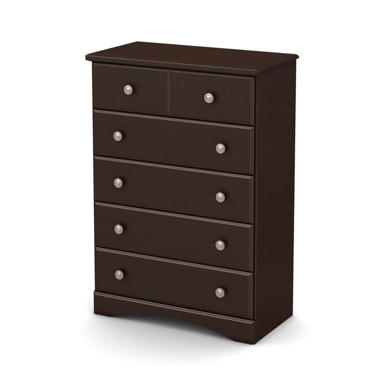 Morning Dew 5-Drawer Chest- Chocolate