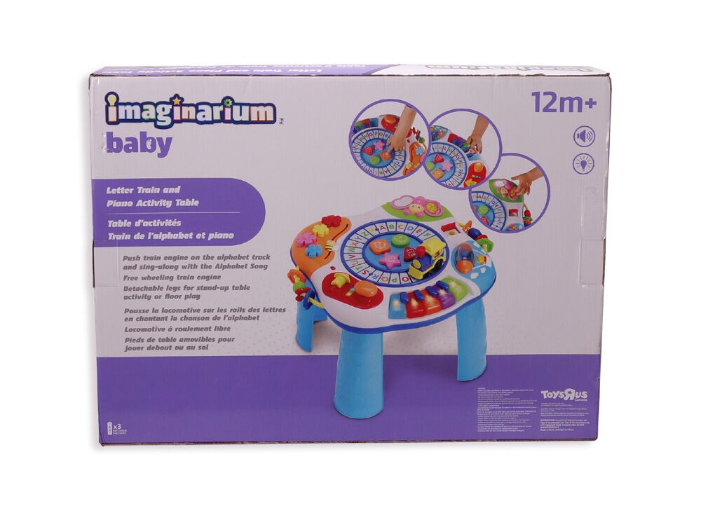 Letter train & piano activity table store