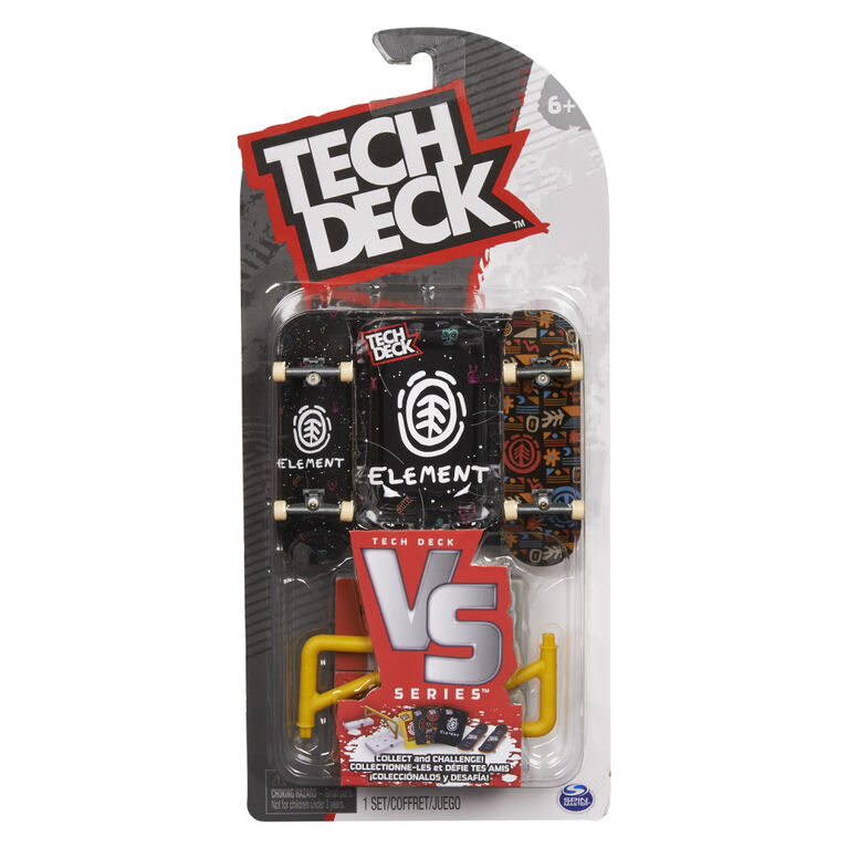 Tech Deck, Element Skateboards Versus Series, Collectible Fingerboard 2-Pack and Obstacle Set