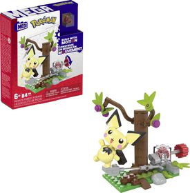 MEGA Pokémon Building Toy Kit, Pichu's Forest Forage with 1 Action Figure (84 Pieces)
