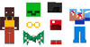 Minecraft Creator Series Bell Bottoms + Mushroom Hat Figures