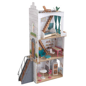 KidKraft Rowan Wooden Terrace Dollhouse with 13 Accessories
