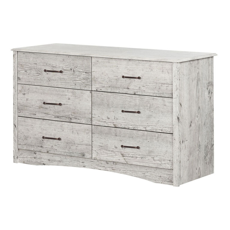 South Shore, 6-Drawer Double Dresser - Seaside Pine