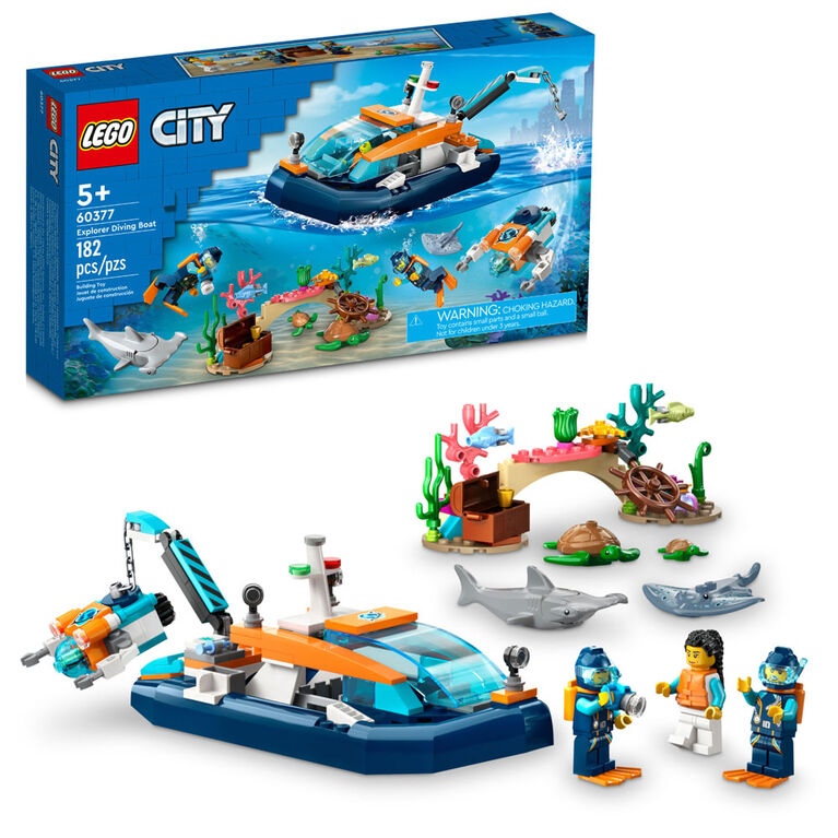 LEGO City Le bateau d'exploration sous-marine 60377 Ensemble de jeu de construction (182 pièces)