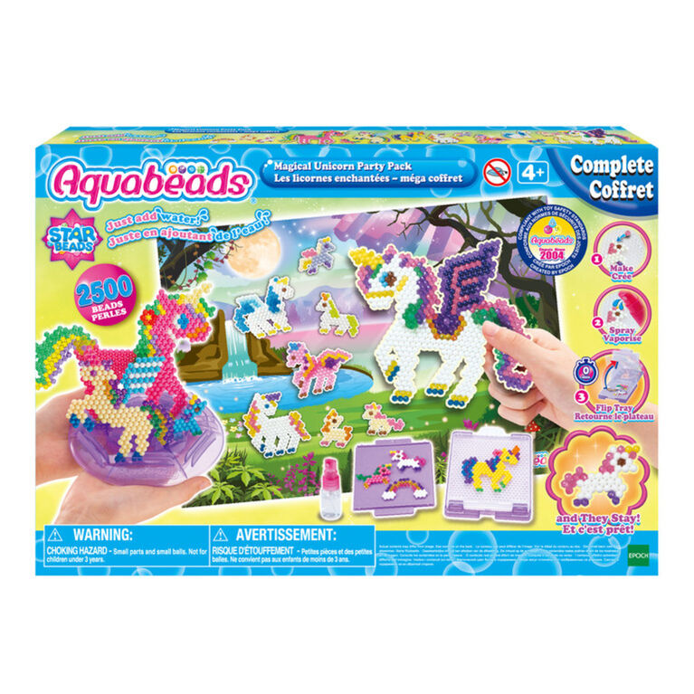 Pack de fête licorne magique Aquabeads, kit complet de perles d'art et d'artisanat