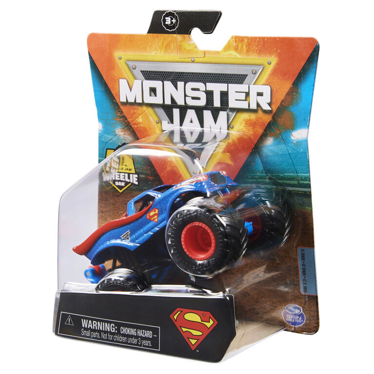 Monster Jam, Official Superman Monster Truck, Die-Cast Vehicle, Heroes and Villains Series, 1:64 Scale