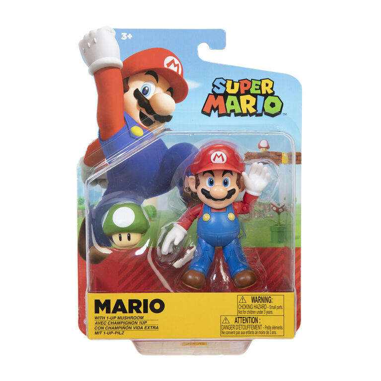 Nintendo 4" Figure: Mario with 1 up Mushroom