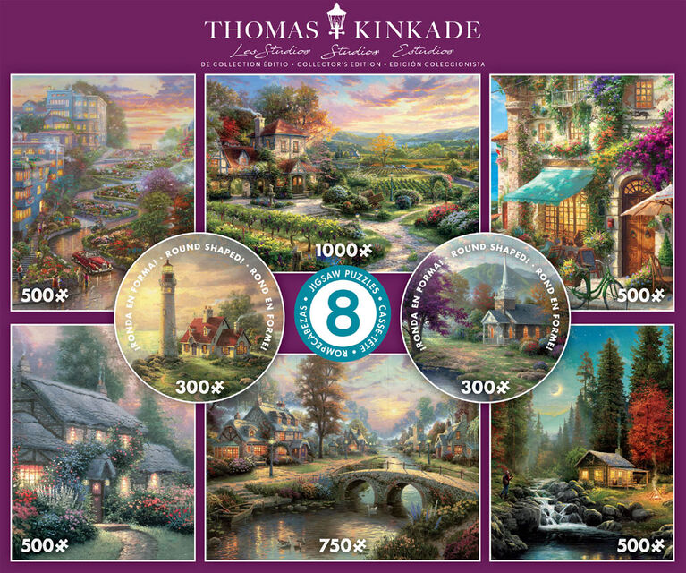 Ceaco 8 in 1 Thomas Kinkade Studio Collection Jigsaw Puzzle Set