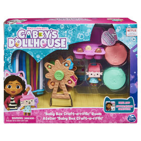 Gabby's Dollhouse, Baby Box Cat Craft-A-Riffic Room with Exclusive Figure, Accessories, Furniture and Dollhouse Delivery