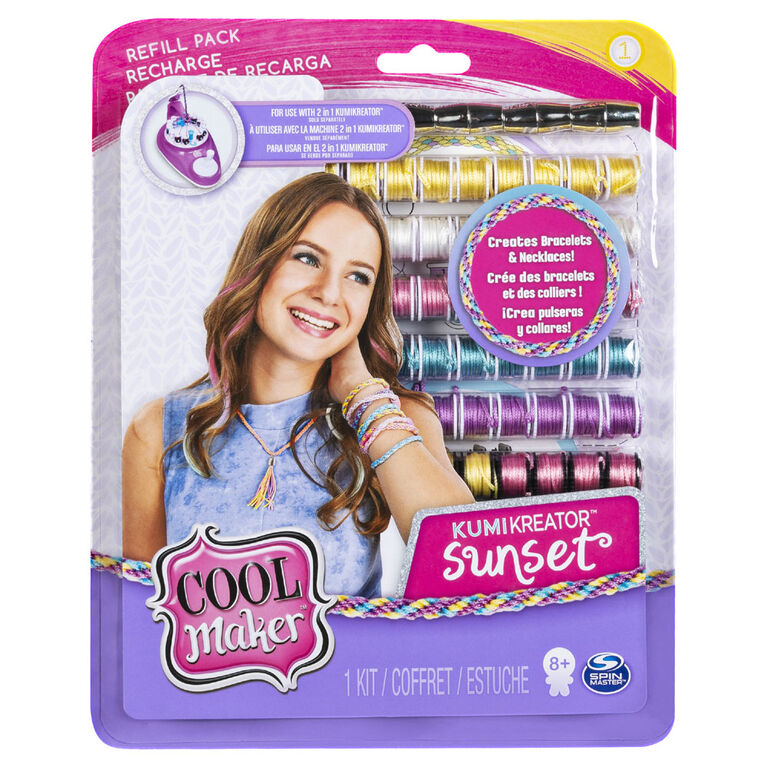 Cool Maker, KumiKreator Sunset Fashion Pack Refill, Friendship Bracelet and Necklace Activity Kit