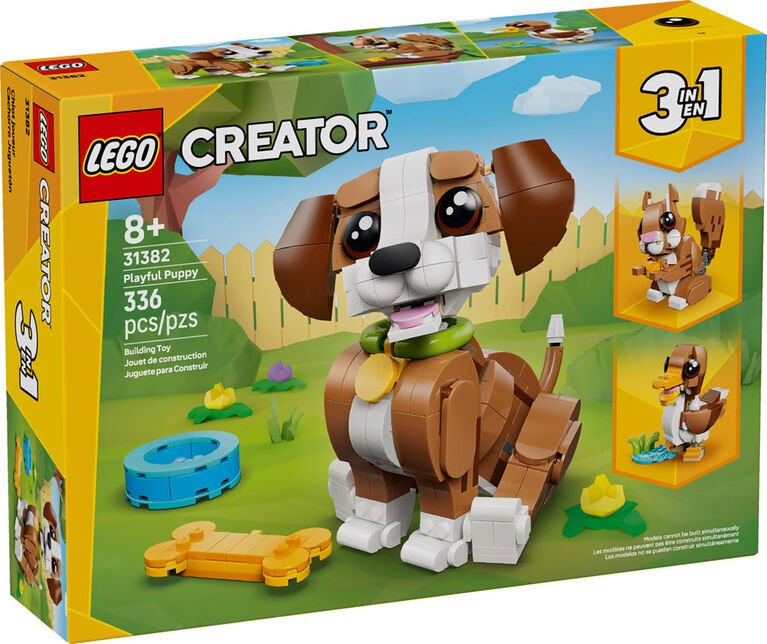 LEGO Creator 3 in 1 Cute Animals: Playful Puppy Dog Building Toy for Girls & Boys, Ages 8+ - 31382