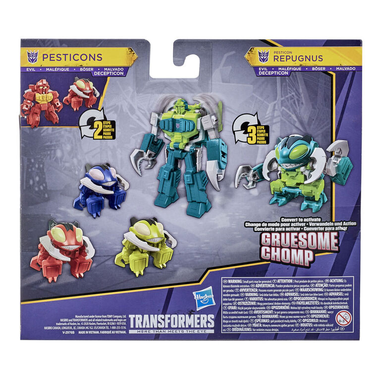 Transformers Bumblebee Cyberverse Adventures, 4 vilains Pesticons cybertroniens Repugnus Revanche - Notre exclusivité