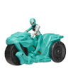 Power Ranger Dino Fury Rip N Go, Moto de combat Sabertooth et Ranger verte Dino Fury