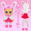 Cry Babies Dressy Coney - 12" Baby Doll | Pink Dress, Bunny Themed White Fluffy Jacket