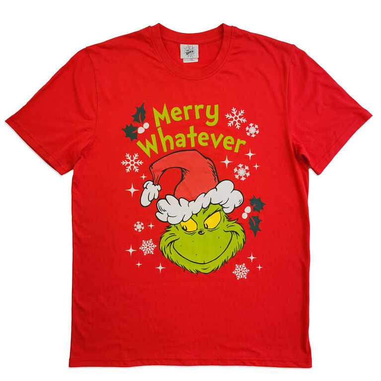 T-shirt Grinch Adulte à Manches Courtes - Rouge
