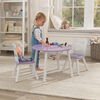 Ensemble table de rangement ronde + chaise - Lavande