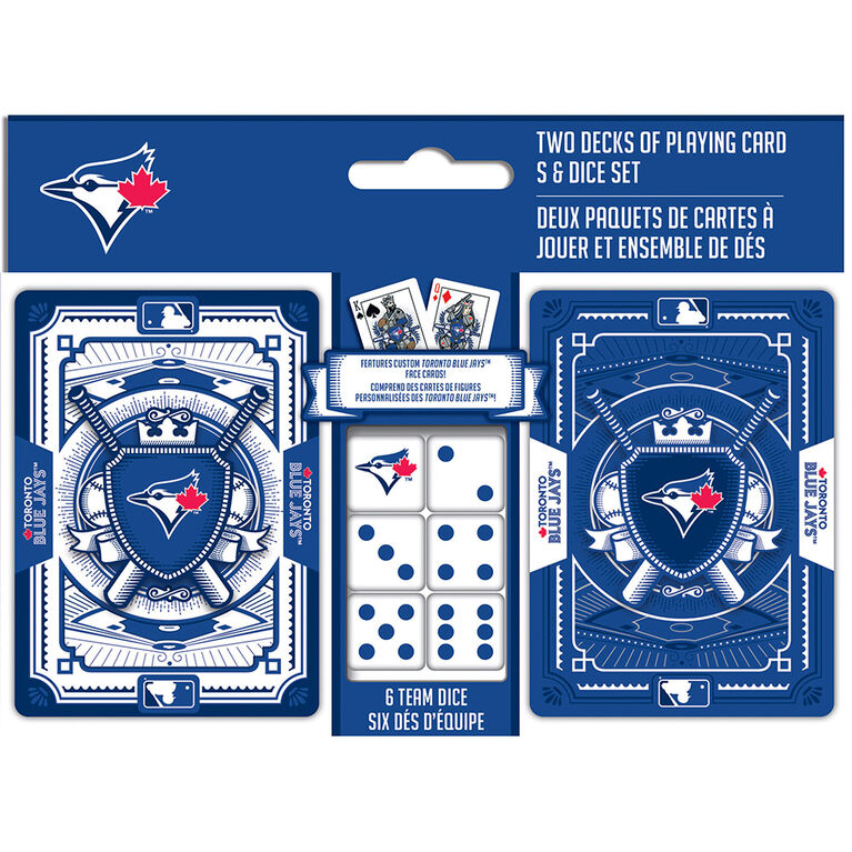Masterpieces Puzzle Company Toronto Blue Jays Two Decks Of Playing Cards & Dice Set Card Game