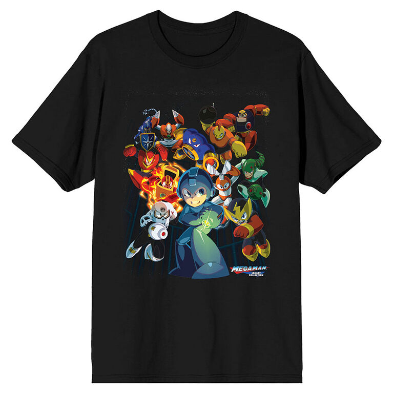 Megaman Vs Villains Black T-Shirt 
