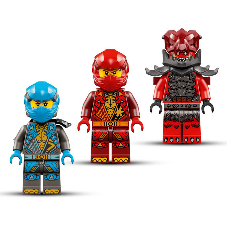 LEGO NINJAGO La moto-robot des tempêtes de Kai, Jouet de ninjas combo, Ensemble de construction avec 3 figurines 71830