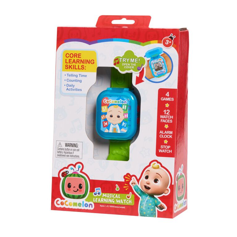 Montre Connectée de JJ d'Apprentissage CoComelon pour les Enfants avec 3 Jeux Educatifs, Alarme et Chronomètre