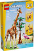 LEGO Creator 3 in 1 Wild Safari Animals Set, Giraffe, Gazelles or Lion Toy 31150