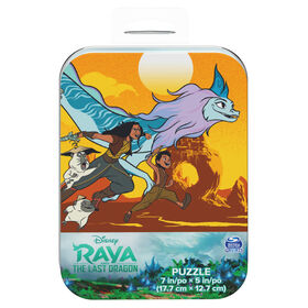 Disney Raya and the Last Dragon, Puzzle facile de 48 pièces Stronger Together, produit officiel du nouveau dessin animé, avec boîte en métal