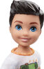 Barbie Club Chelsea Boy Doll (6-inch Brunette) with Skateboard Shirt and Shorts