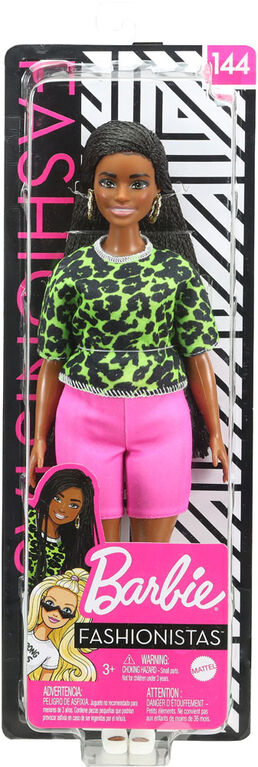 Barbie Fashionistas - Poupée 144 avec nattes et look néon